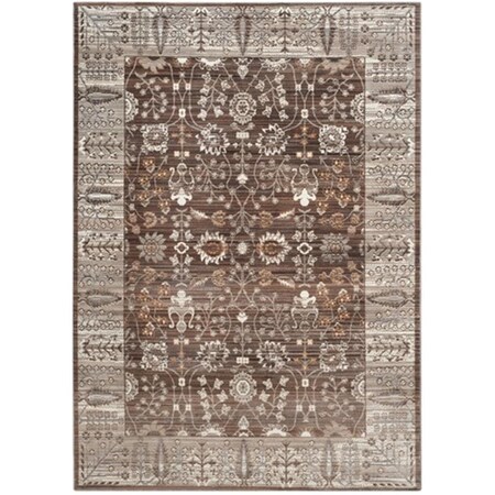 Safavieh Valencia Power Loomed Rectangle Rug- Brown - Beige- 2 Ft. 3 In. X 8 Ft. VAL118F-28